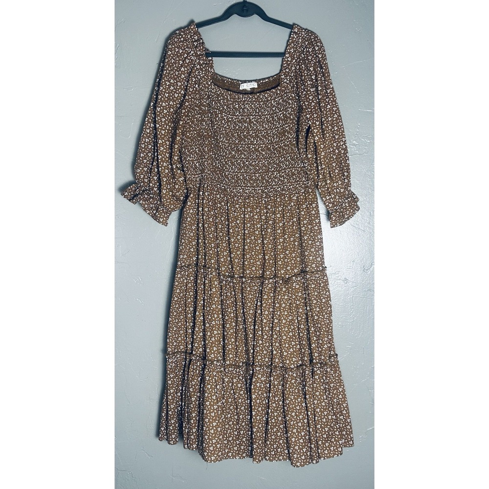 Ivy City Co. Amber Madeline dress W/snocked Bodice & Layered Skirt Size XXL